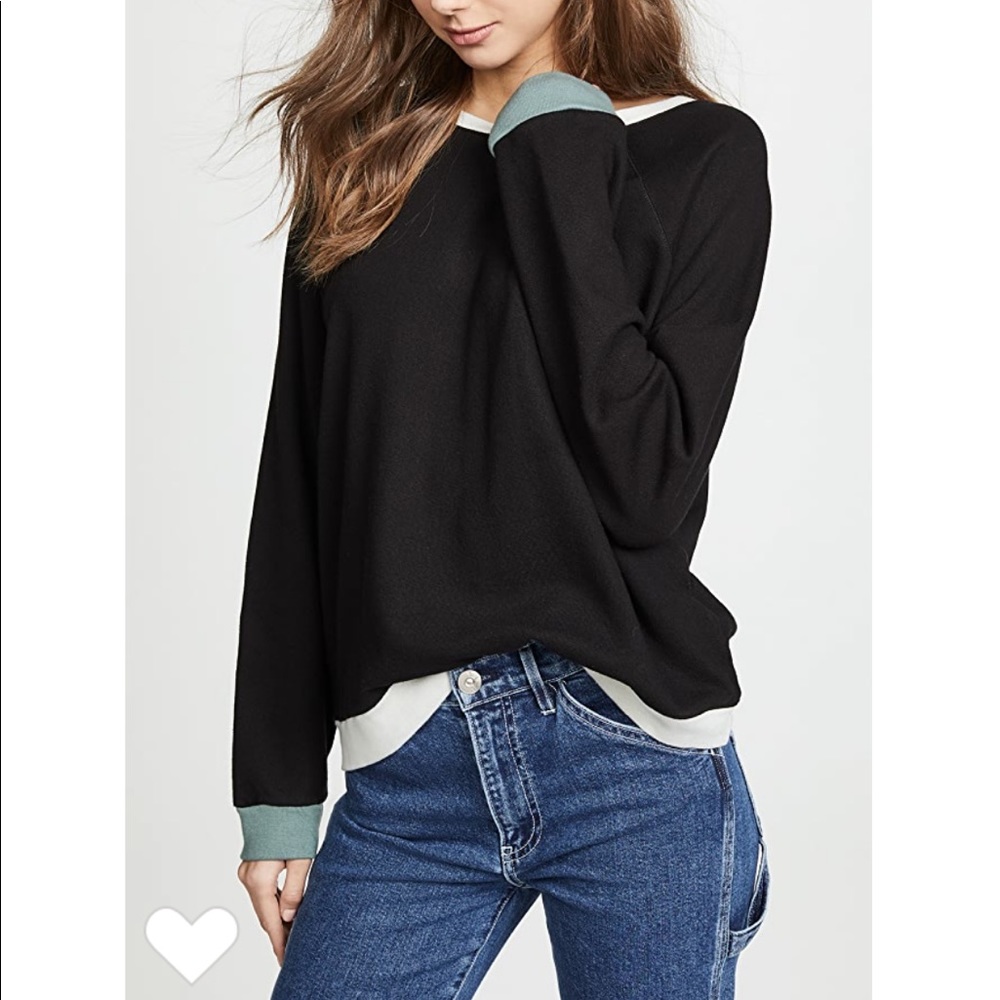 Monrow Colorblock Oversized Sweatshirt - image 1